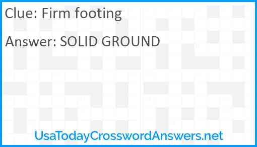 Firm footing Answer