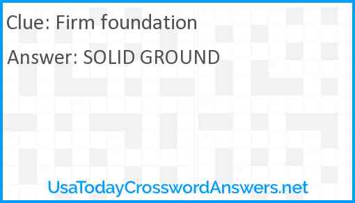 Firm foundation Answer