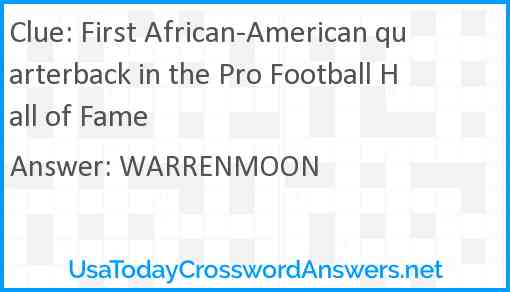 First African-American quarterback in the Pro Football Hall of Fame Answer