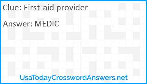 First-aid provider Answer