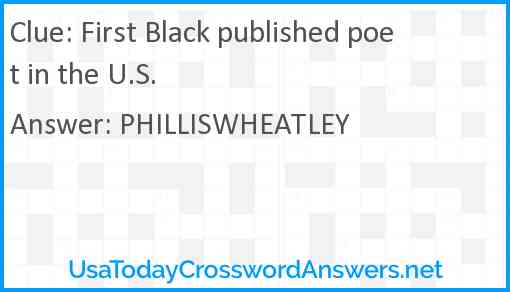First Black published poet in the U.S. Answer