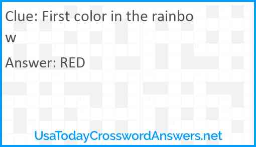 First color in the rainbow Answer