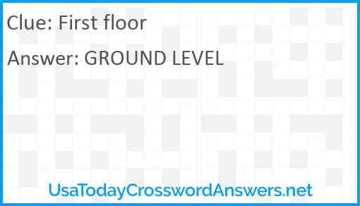 First floor Answer