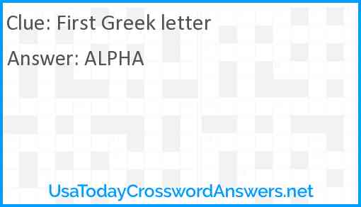 First Greek letter Answer