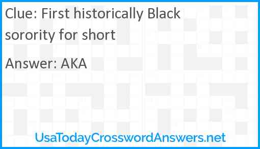 First historically Black sorority for short Answer