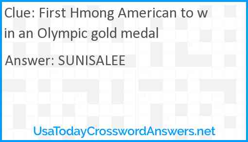First Hmong American to win an Olympic gold medal Answer