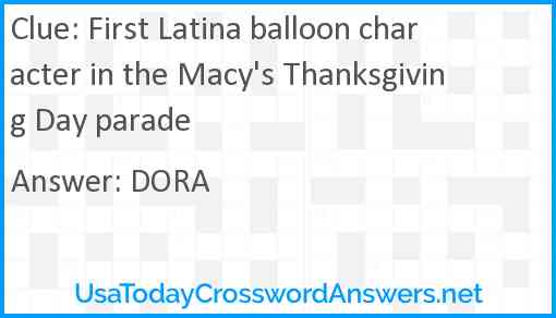 First Latina balloon character in the Macy's Thanksgiving Day parade Answer