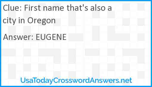 First name that's also a city in Oregon Answer