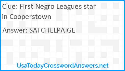 First Negro Leagues star in Cooperstown Answer
