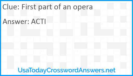 First part of an opera Answer