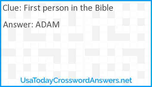 First person in the Bible Answer