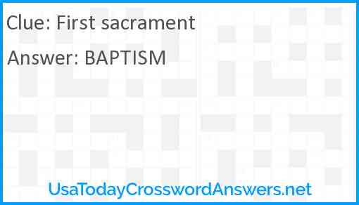 First sacrament Answer