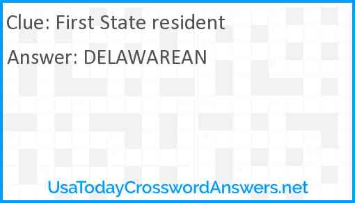 First State resident Answer