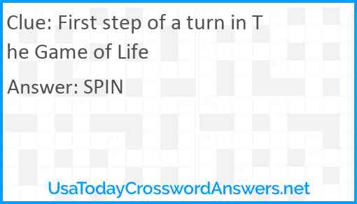 First step of a turn in The Game of Life Answer