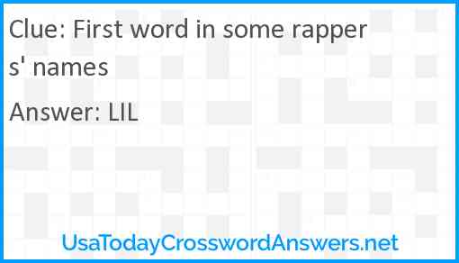First word in some rappers' names Answer