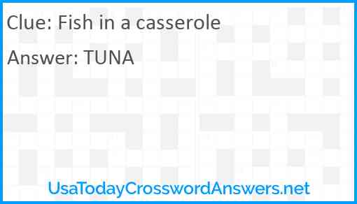 Fish in a casserole Answer