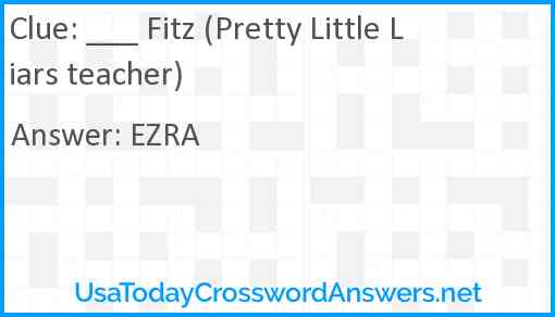 ___ Fitz (Pretty Little Liars teacher) Answer