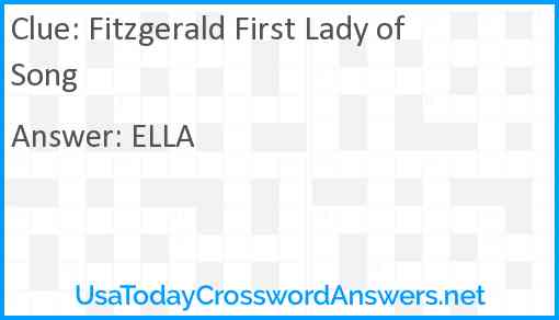 Fitzgerald First Lady of Song Answer