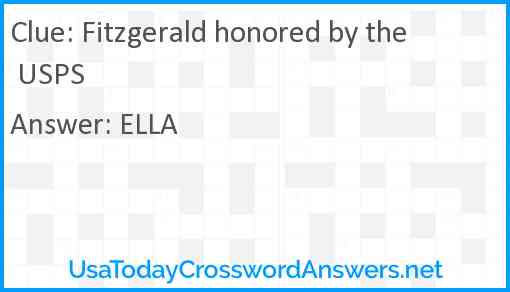 Fitzgerald honored by the USPS Answer