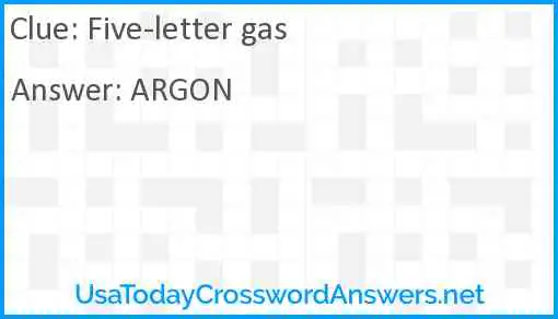 Five-letter gas Answer