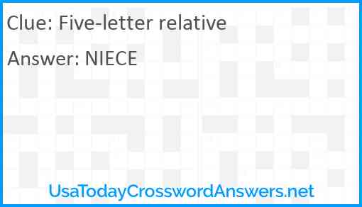 Five-letter relative Answer