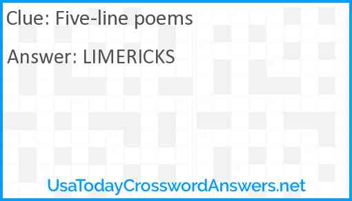 Five-line poems Answer