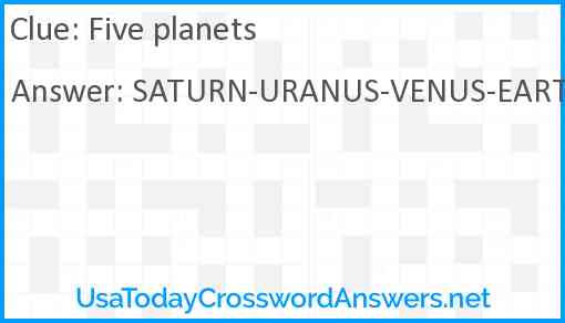 Five planets Answer