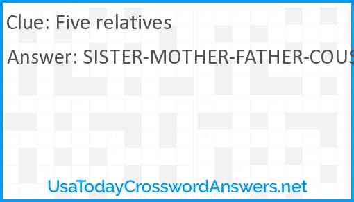 Five relatives Answer
