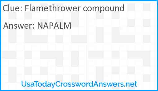 Flamethrower compound Answer