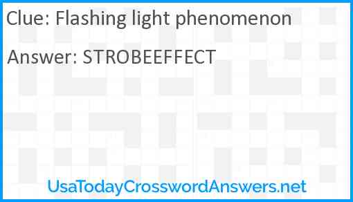 Flashing light phenomenon Answer