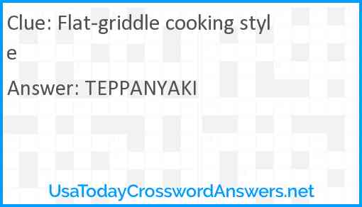 Flat-griddle cooking style Answer