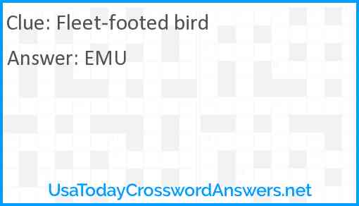 Fleet-footed bird Answer