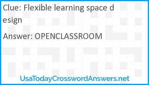 Flexible learning space design Answer