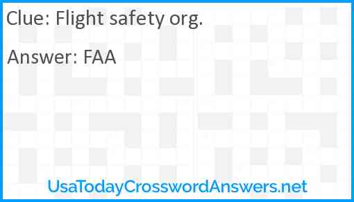 Flight safety org. Answer
