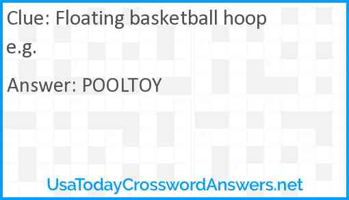 Floating basketball hoop e.g. Answer