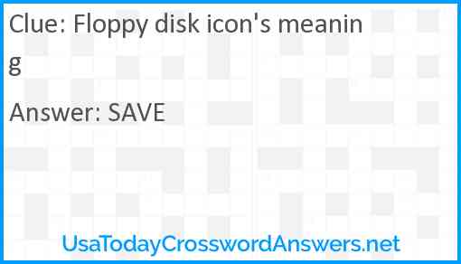 Floppy disk icon's meaning Answer