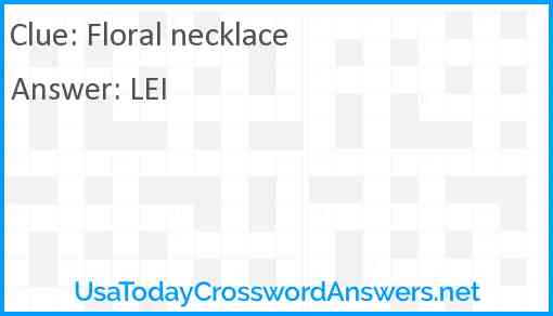 Floral necklace Answer