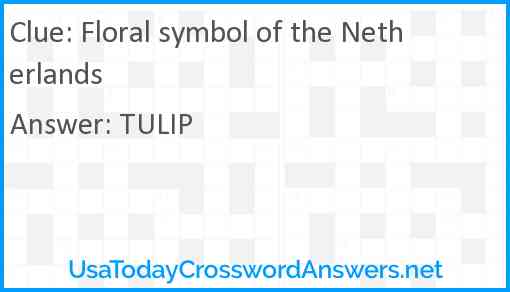 Floral symbol of the Netherlands Answer