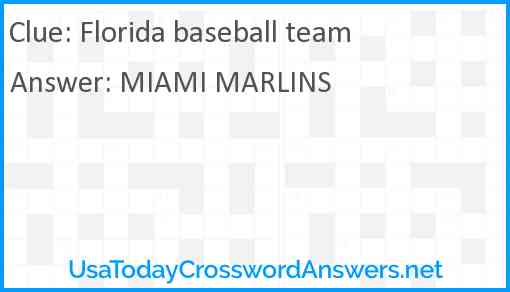 Florida baseball team Answer
