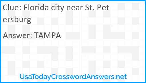 Florida city near St. Petersburg Answer