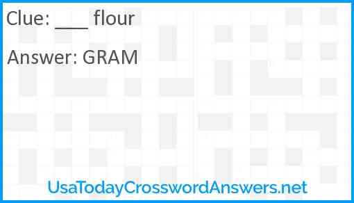 ___ flour Answer