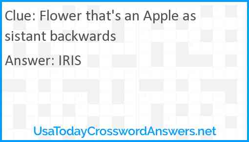 Flower that's an Apple assistant backwards Answer