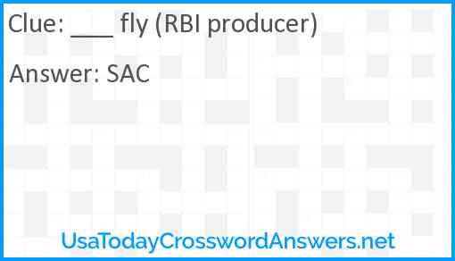 ___ fly (RBI producer) Answer
