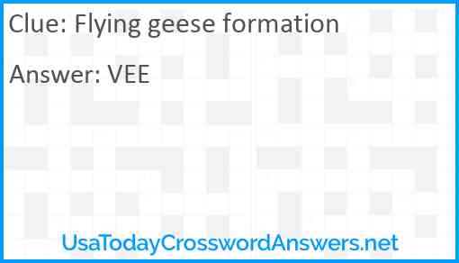 Flying geese formation Answer