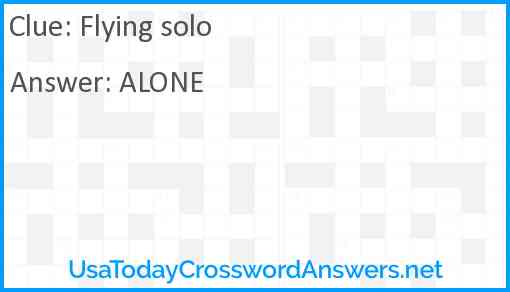 Flying solo Answer