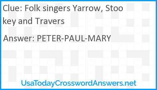 Folk singers Yarrow, Stookey and Travers Answer
