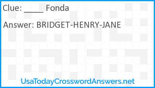 ____ Fonda Answer