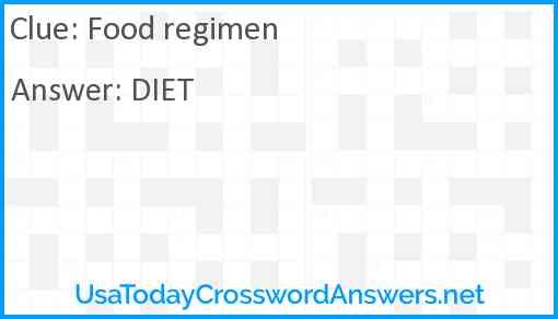 Food regimen Answer