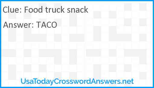 Food truck snack Answer