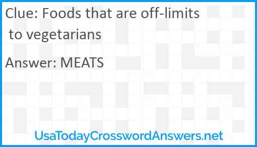 Foods that are off-limits to vegetarians Answer